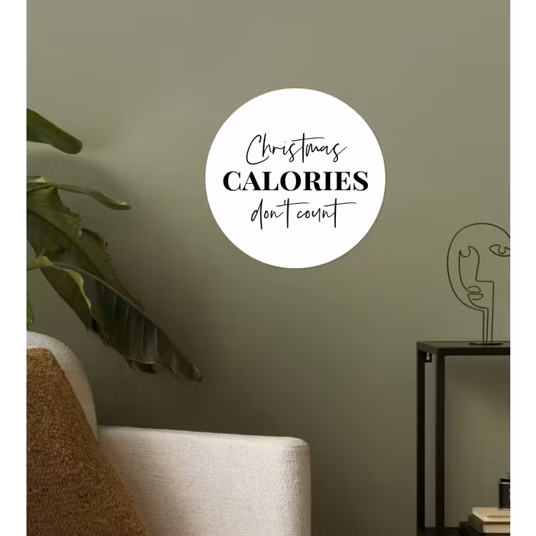 Behangcirkel - Kerst quote - Winter - Christmas calories - Wit — 3