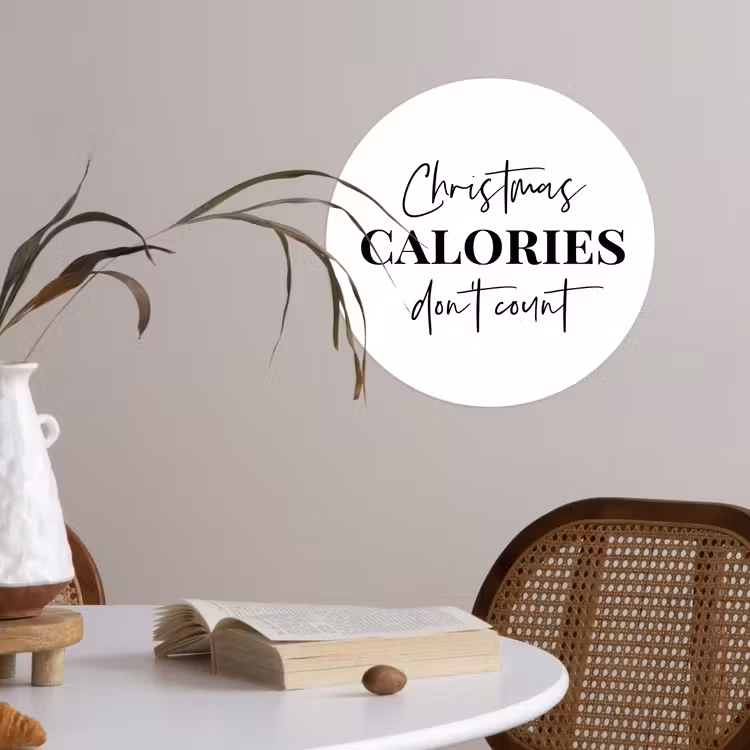 Behangcirkel - Kerst quote - Winter - Christmas calories - Wit — 4