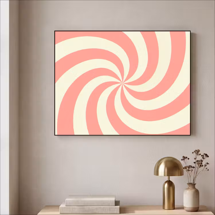 Art Frame - Spiraal - Patroon - Abstract - Roze - Beige — 3