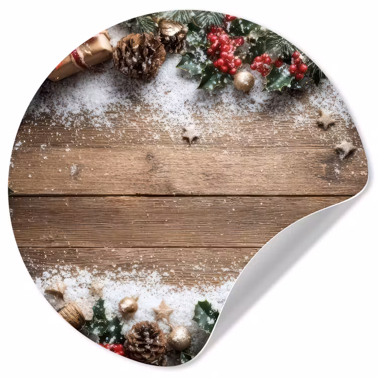 Behangcirkel - Kerstdecoratie - Geschenken - Hout - Veelkleurig — 1
