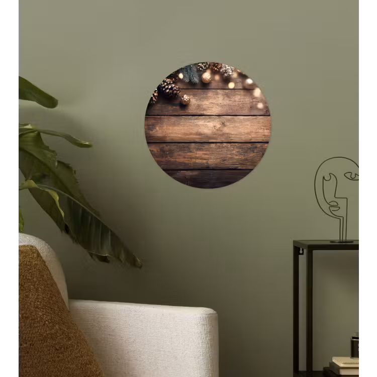 Behangcirkel - Kerstdecoratie - Houten - Dennenappel - Bruin — 3