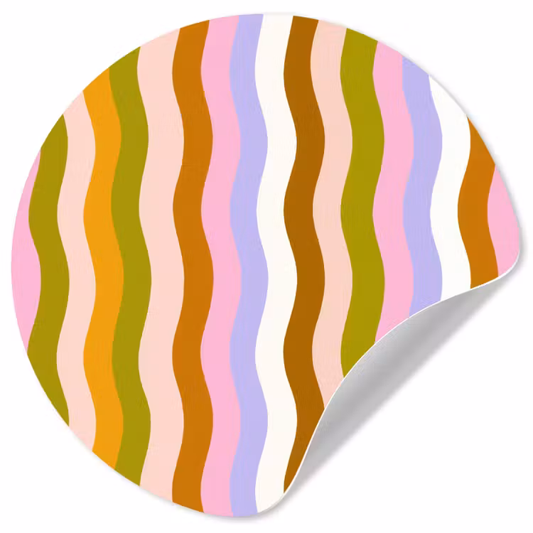 Behangcirkel - lijnen - Golven - Pastelkleuren - Patroon — 1