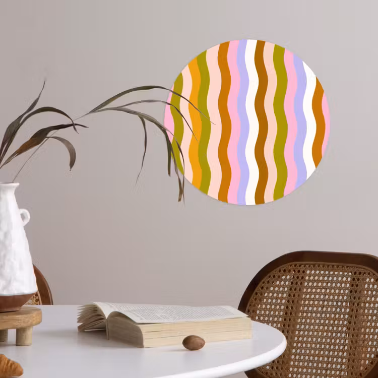 Behangcirkel - lijnen - Golven - Pastelkleuren - Patroon — 4