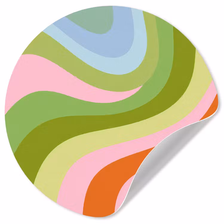 Behangcirkel - Lijnen - Pasteltinten - Golvend — 1
