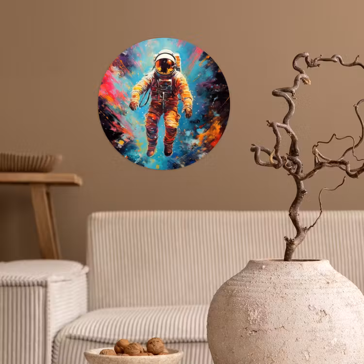 Behangcirkel - Astronaut - Graffiti - Ruimte - Neon — 2