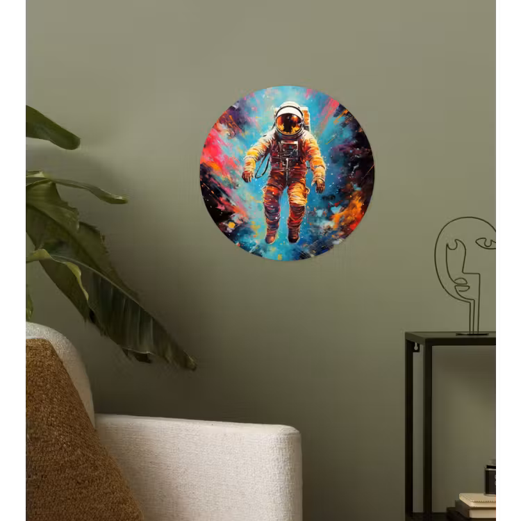 Behangcirkel - Astronaut - Graffiti - Ruimte - Neon — 3