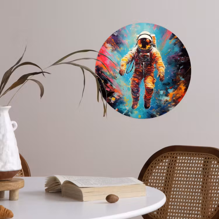 Behangcirkel - Astronaut - Graffiti - Ruimte - Neon — 4