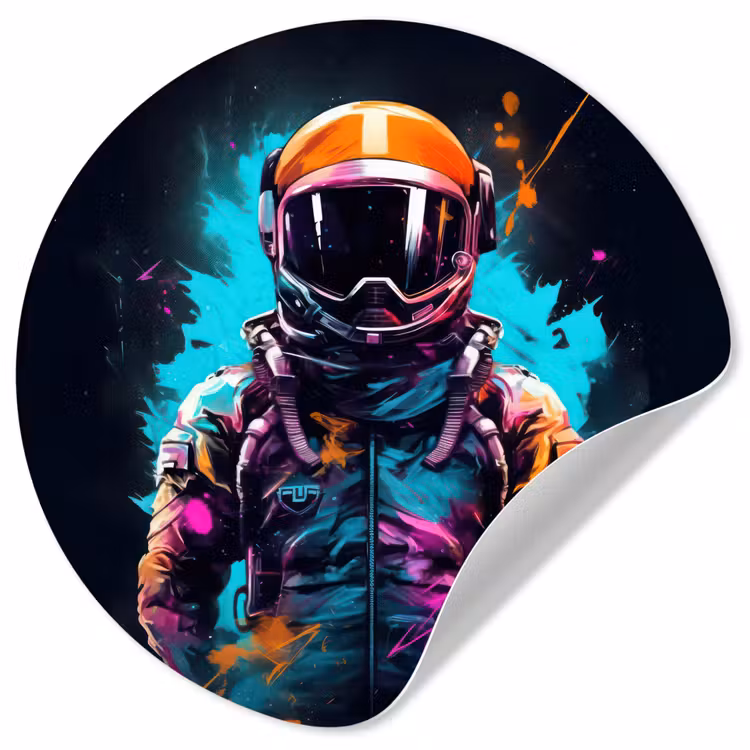 Behangcirkel - Astronaut - Neon - Gaming - Ruimte — 1