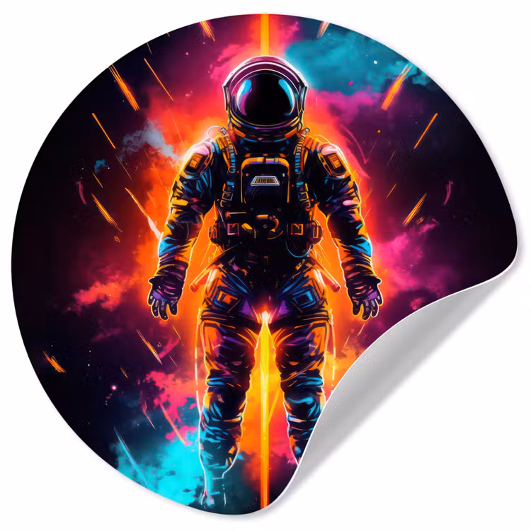 Behangcirkel - Astronaut - Neon - Gaming - Ruimte — 1