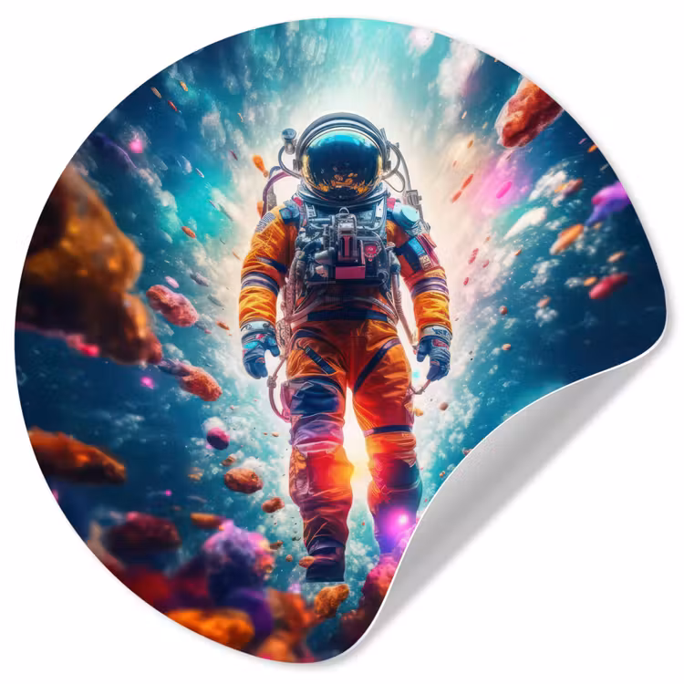 Behangcirkel - Astronaut - Neon - Meteoriet - Neon — 1