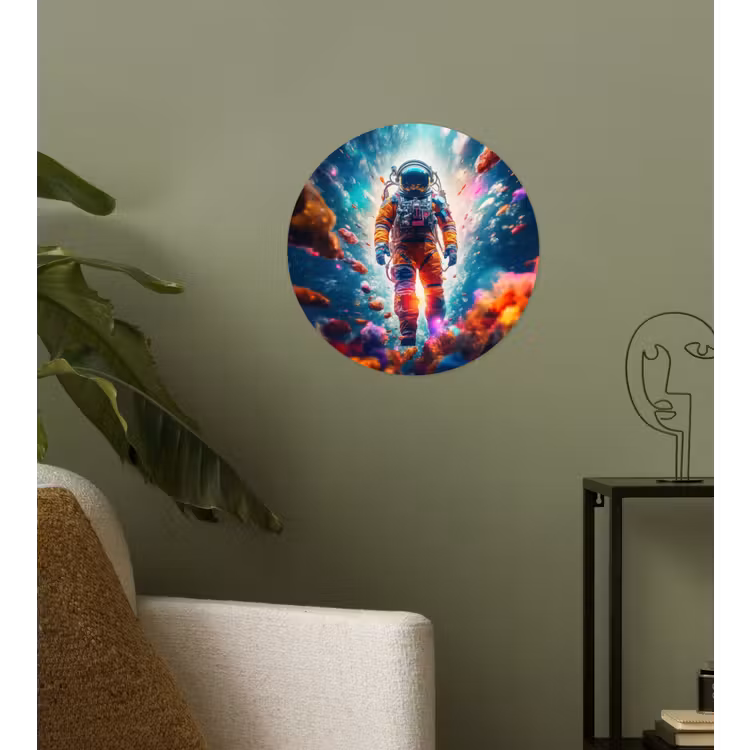 Behangcirkel - Astronaut - Neon - Meteoriet - Neon — 3