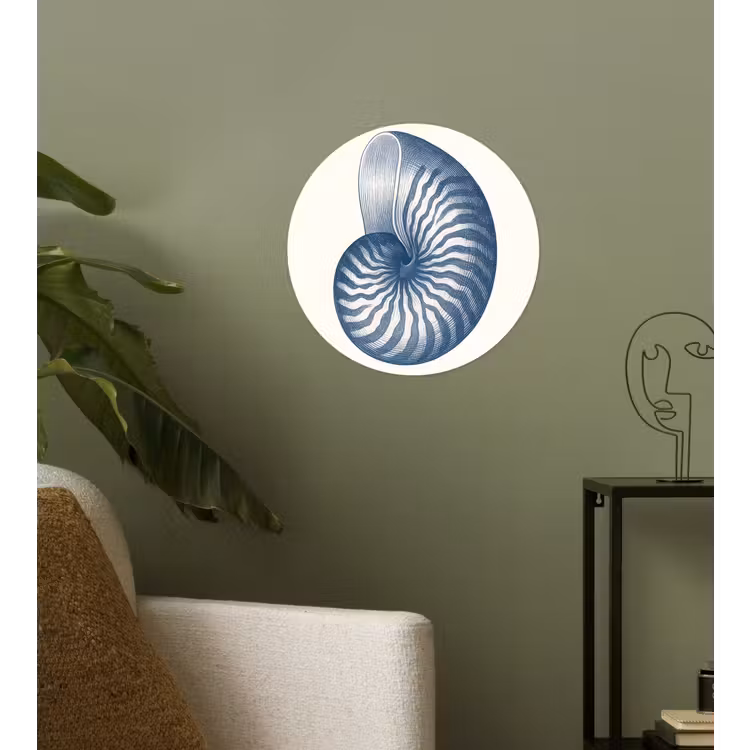 Behangcirkel - Blauw - Schelp - Spiraal — 3