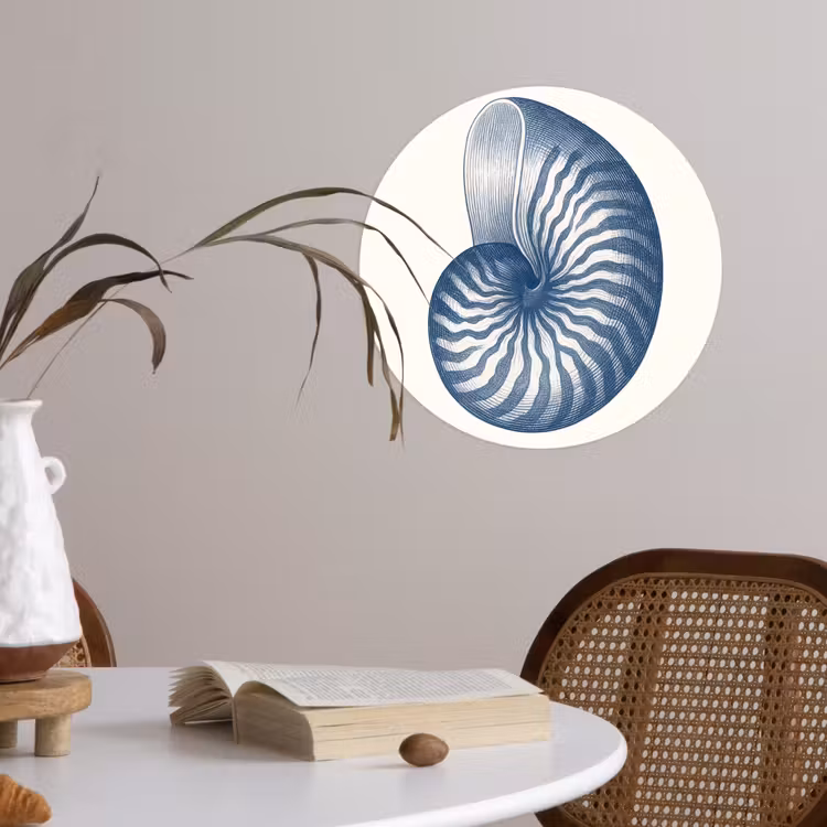 Behangcirkel - Blauw - Schelp - Spiraal — 4
