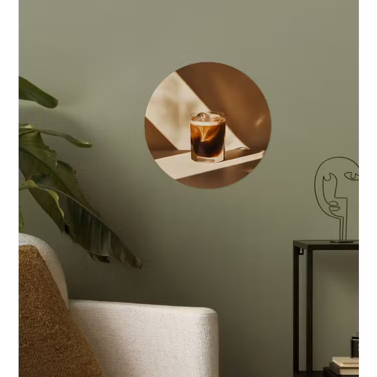 Behangcirkel - Glas - Ijskoffie - Schaduw - Bruin — 3