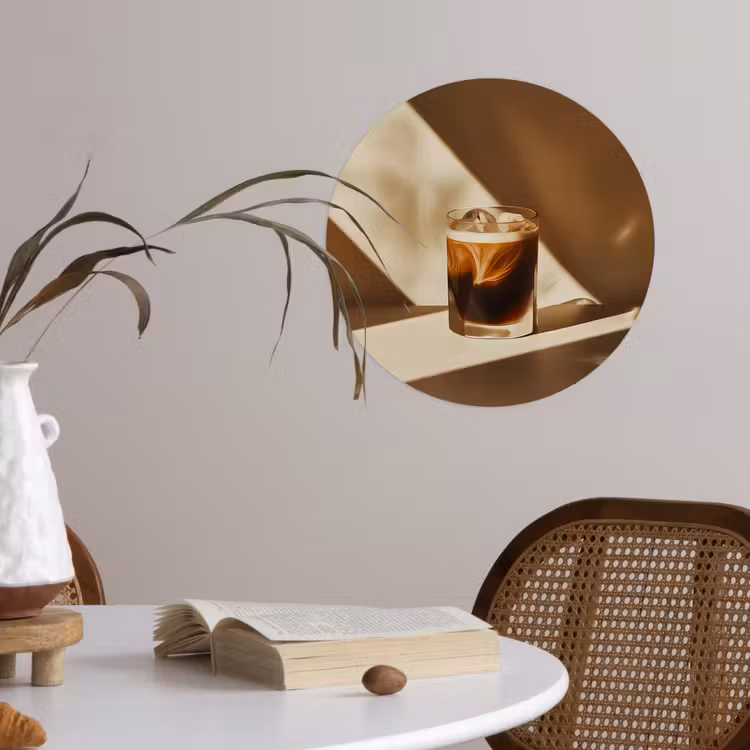 Behangcirkel - Glas - Ijskoffie - Schaduw - Bruin — 4