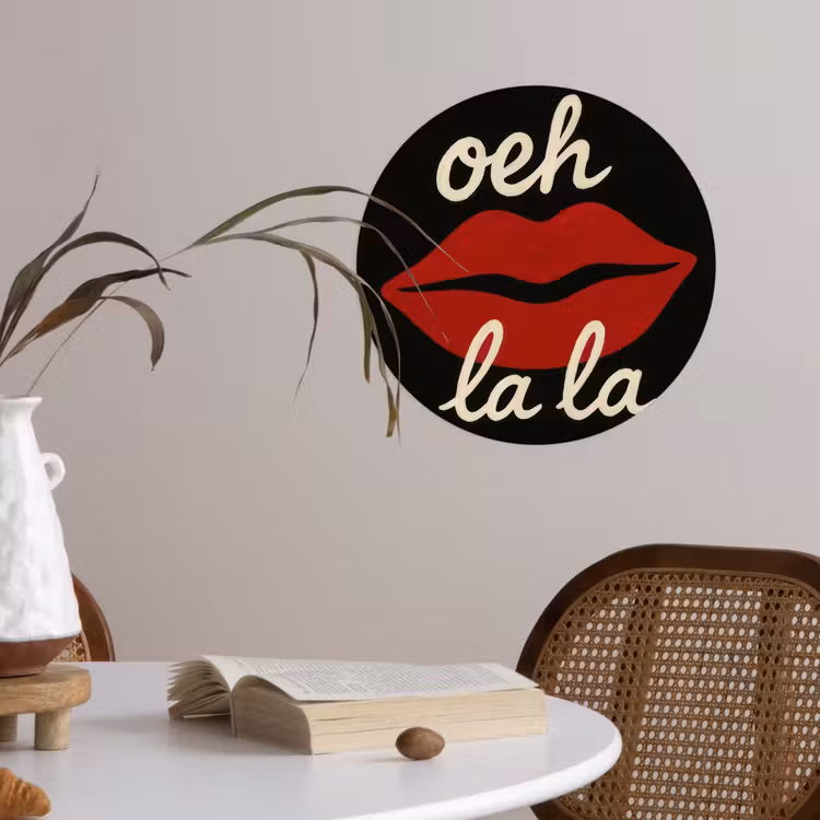 Behangcirkel - Lip - Rood - Quote — 4