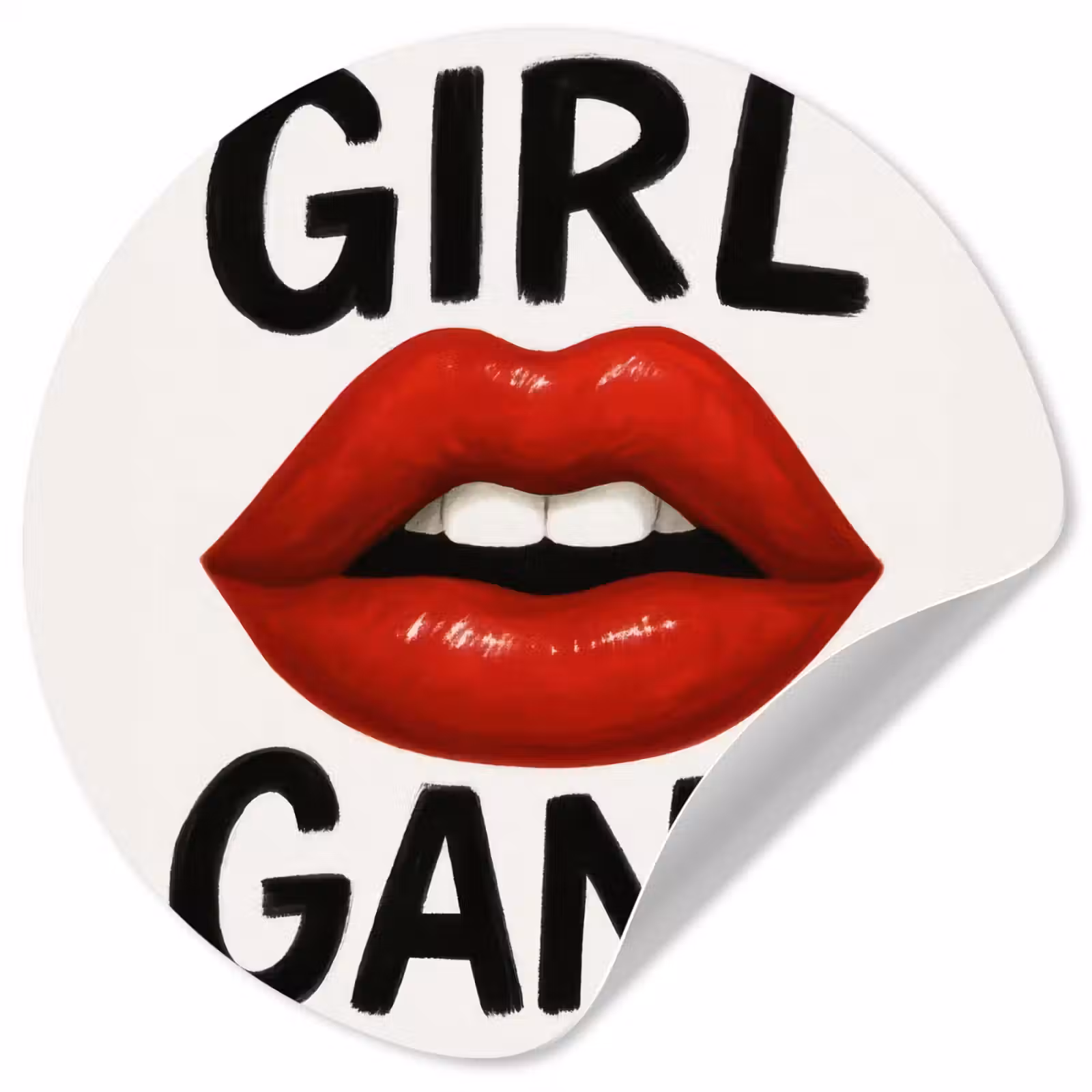 Behangcirkel - Lip - Girl - Rood - Letters — 1