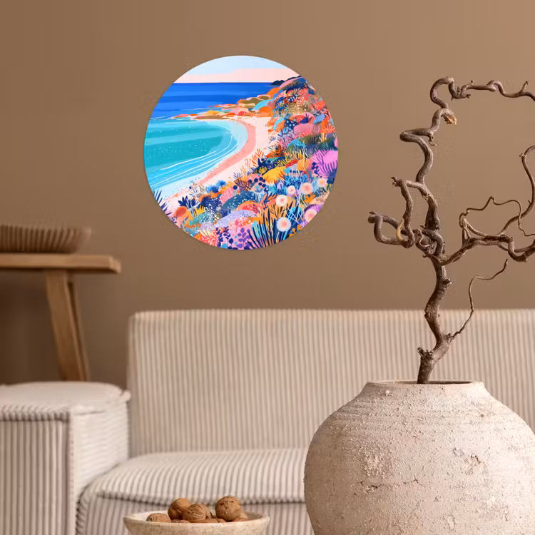 Behangcirkel - Bloemenweide - Zee - Zomers — 2
