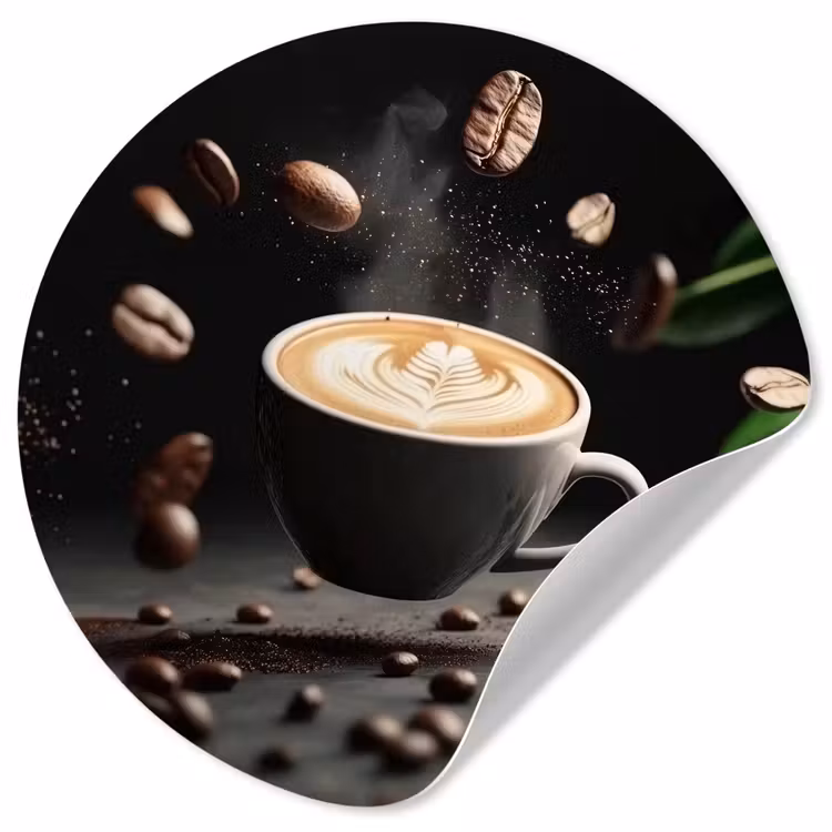 Behangcirkel - Cappuccino - Kop - Bonen - Bruin — 1