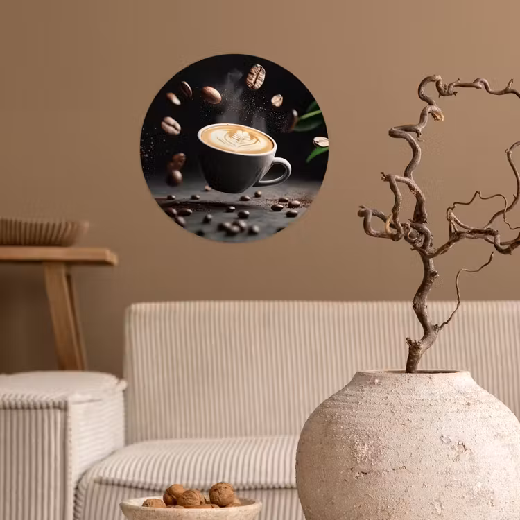 Behangcirkel - Cappuccino - Kop - Bonen - Bruin — 2