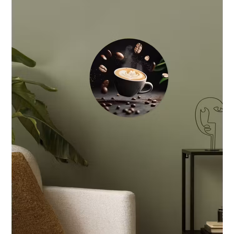 Behangcirkel - Cappuccino - Kop - Bonen - Bruin — 3