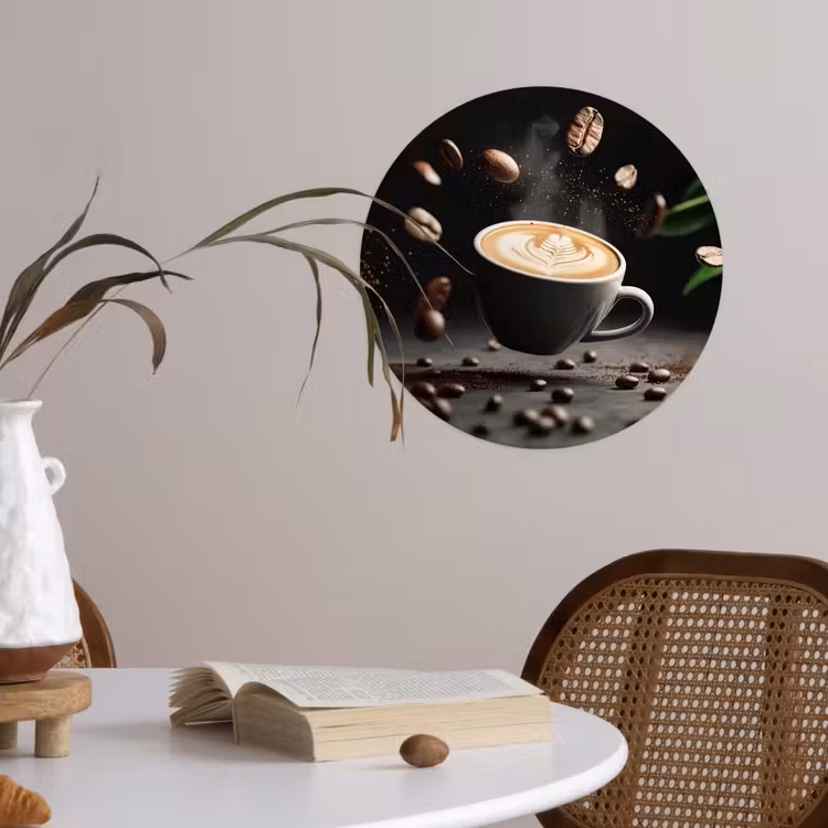 Behangcirkel - Cappuccino - Kop - Bonen - Bruin — 4