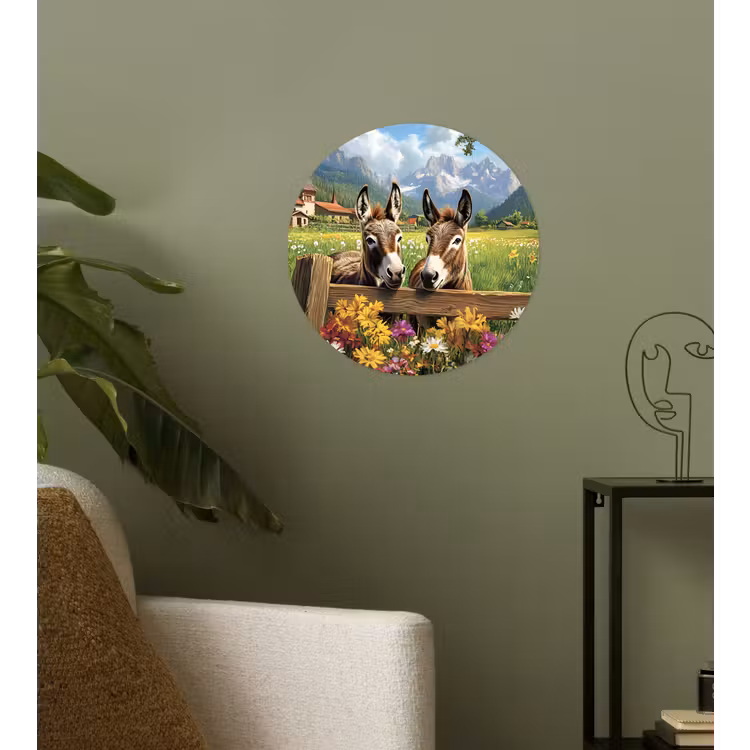 Behangcirkel - Ezels - Bloemen - Zomers — 3