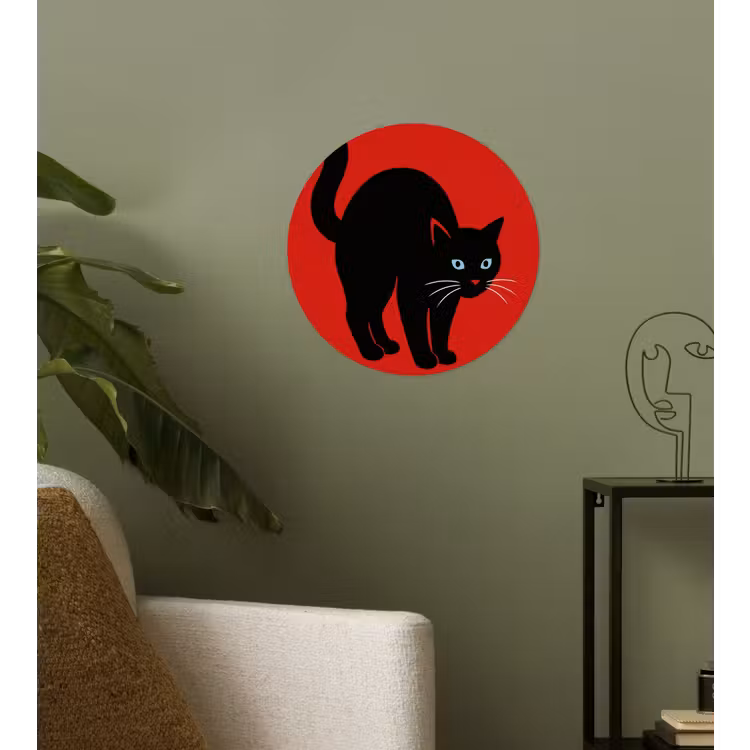 Behangcirkel - Kat - Zwart - Staart — 3