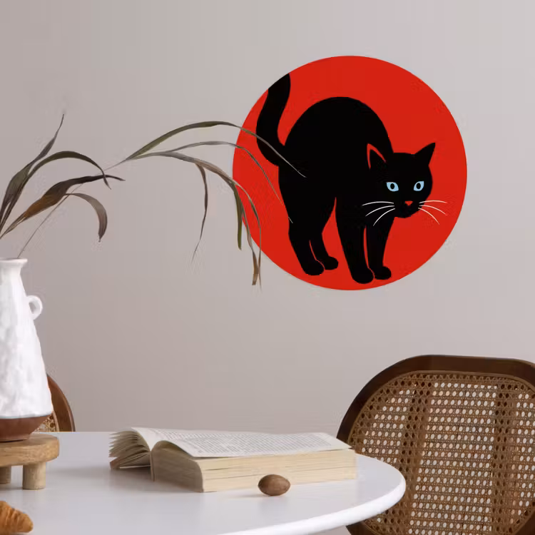 Behangcirkel - Kat - Zwart - Staart — 4