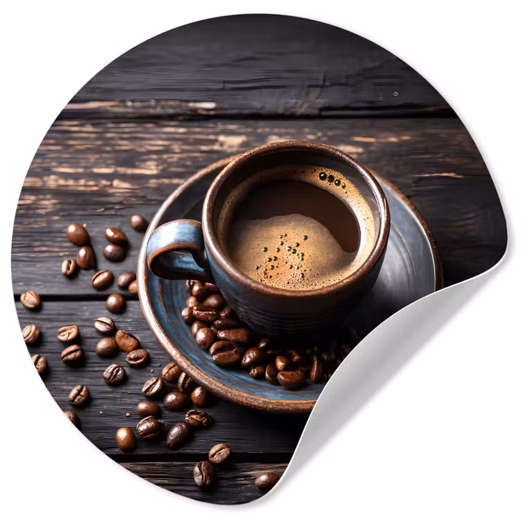 Behangcirkel - Kop - Koffie - Hout - Bonen — 1