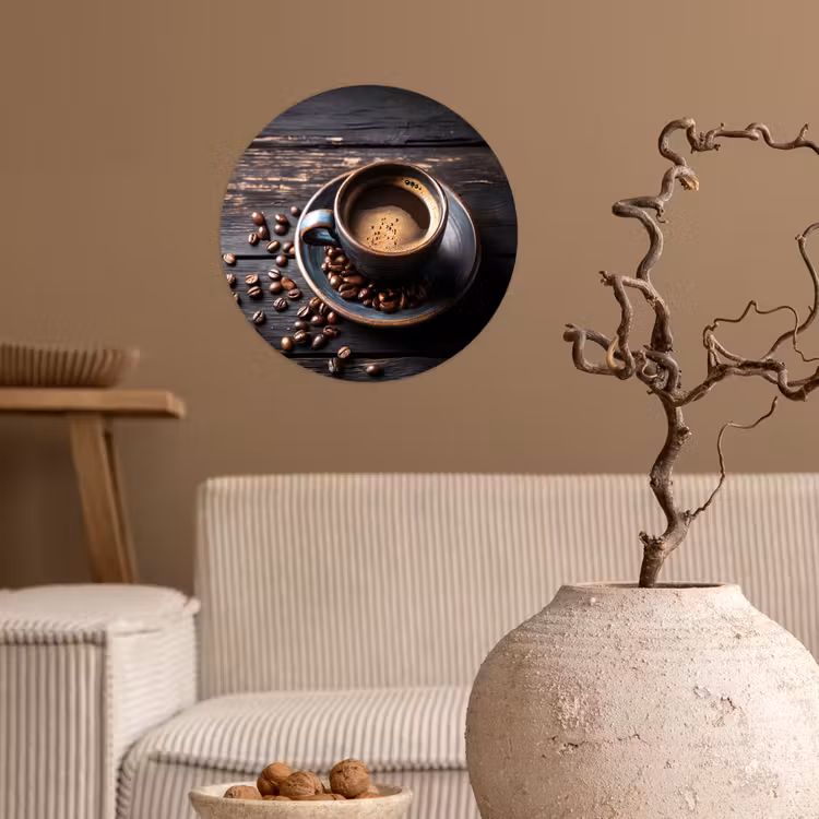 Behangcirkel - Kop - Koffie - Hout - Bonen — 2