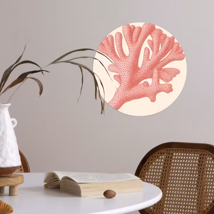 Behangcirkel - Koraal - Stipjes - Roze — 4