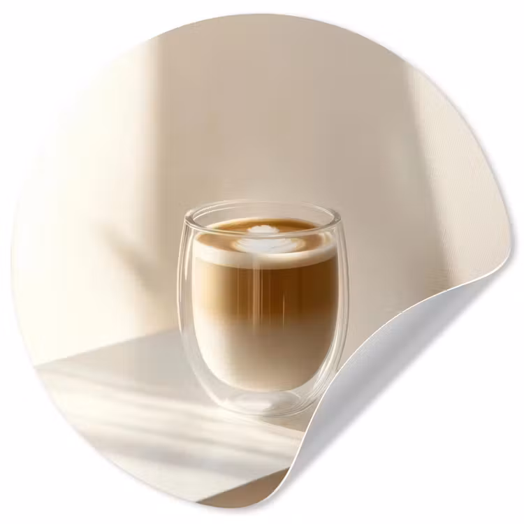 Behangcirkel - Mok - Latte - Minimalistisch - Schaduw — 1
