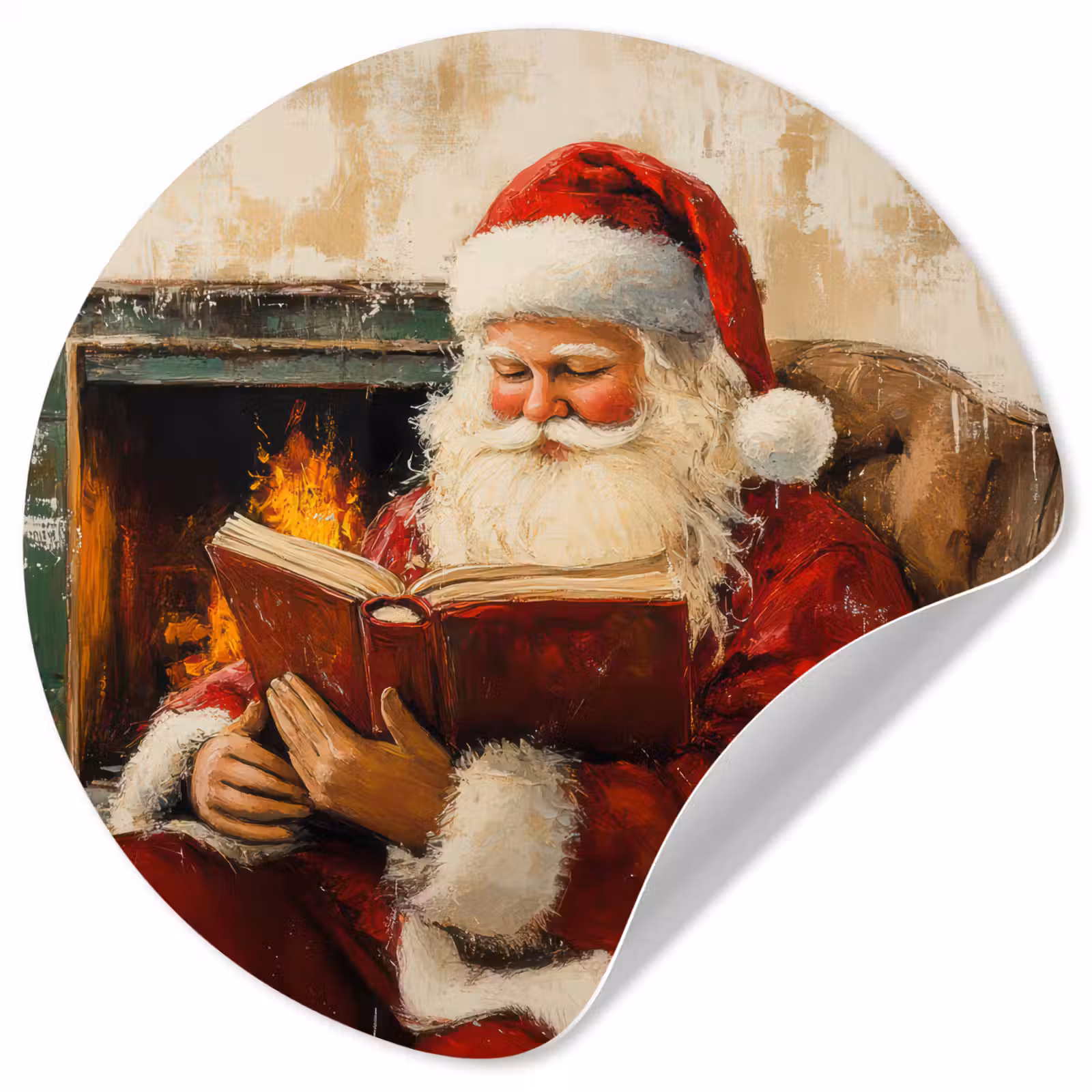 Behangcirkel - Kerst - Kerstman - Winter - Open Haard — 1