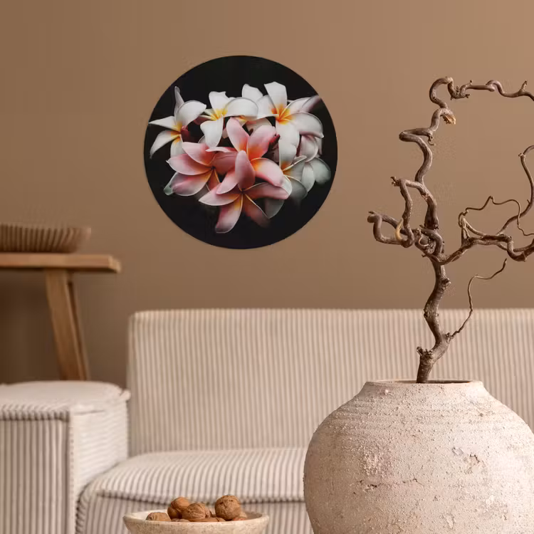 Behangcirkel - Bloemen - Roze - Zwart - Flora - Botanisch — 2