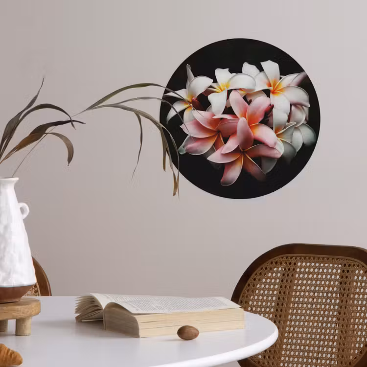 Behangcirkel - Bloemen - Roze - Zwart - Flora - Botanisch — 4