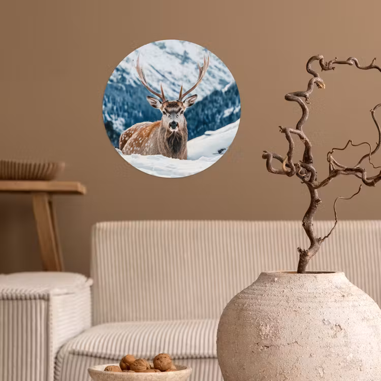 Behangcirkel - Hert - Landschap - Winter - Natuur - Dieren - Bergen — 2