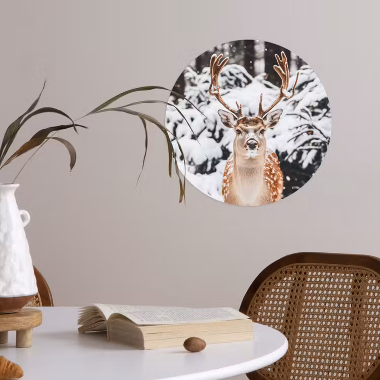 Behangcirkel - Hert - Sneeuw - Winter - Bos - Dieren — 4