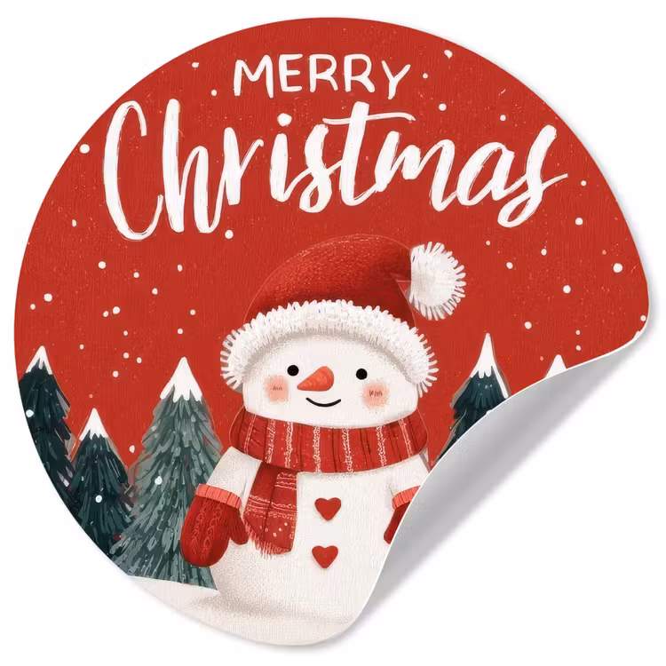 Behangcirkel - Kerstgroet - Sneeuw - Rood — 1