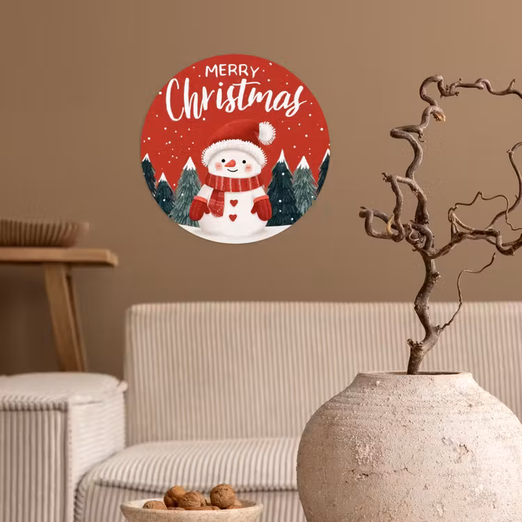 Behangcirkel - Kerstgroet - Sneeuw - Rood — 2