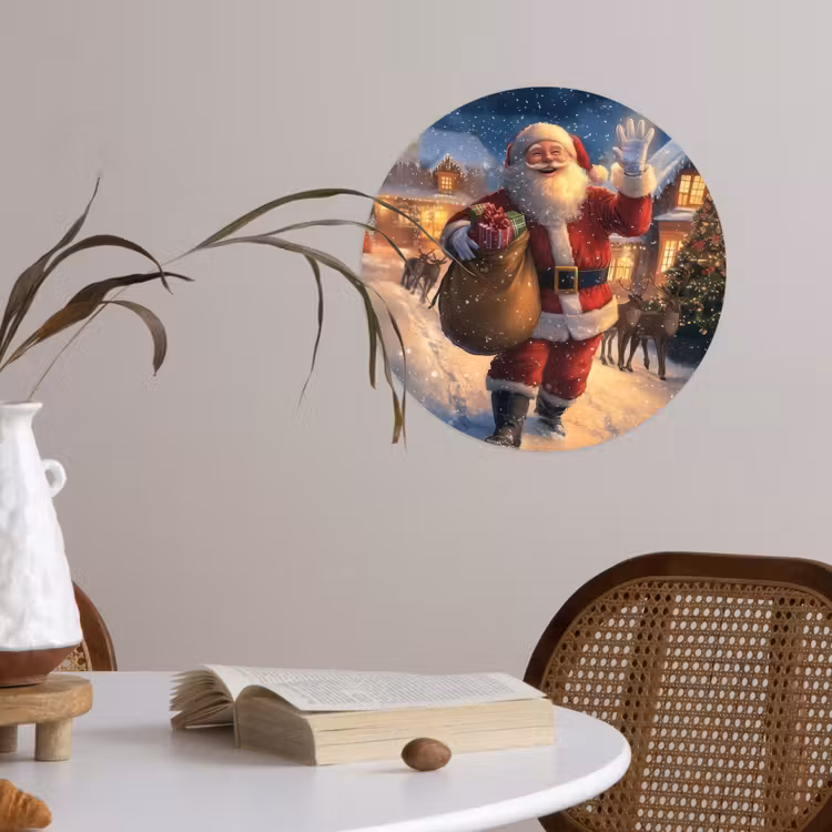 Behangcirkel - Kerstman - Dorp - Hert - Donker — 4