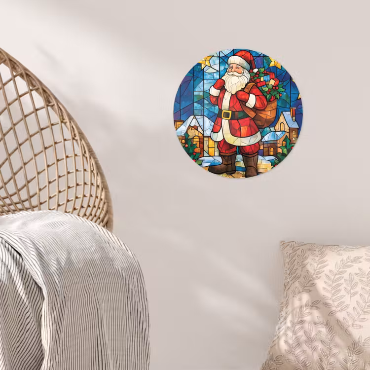 Behangcirkel - Kerstman - Glas - Kleurrijk — 5