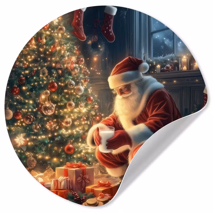 Behangcirkel - Kerstman - Haard - Donker — 1