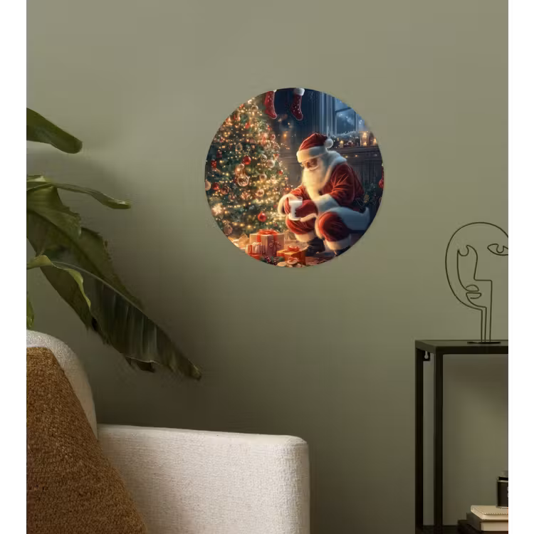 Behangcirkel - Kerstman - Haard - Donker — 3