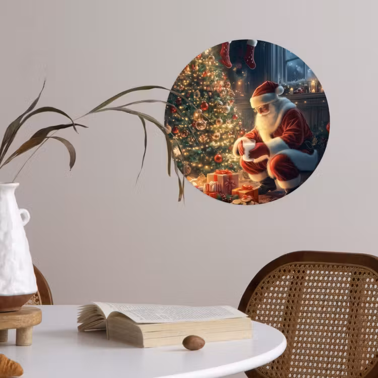 Behangcirkel - Kerstman - Haard - Donker — 4
