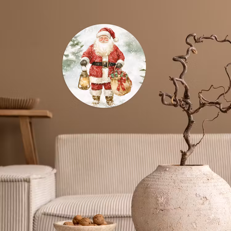 Behangcirkel - Kerstman- Winter - Sneeuw - Wit - Rood — 2