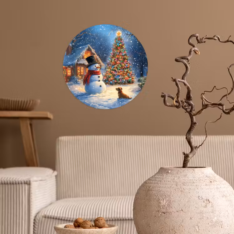 Behangcirkel - Kerstwonder - Winteravond - Kleurrijk — 2