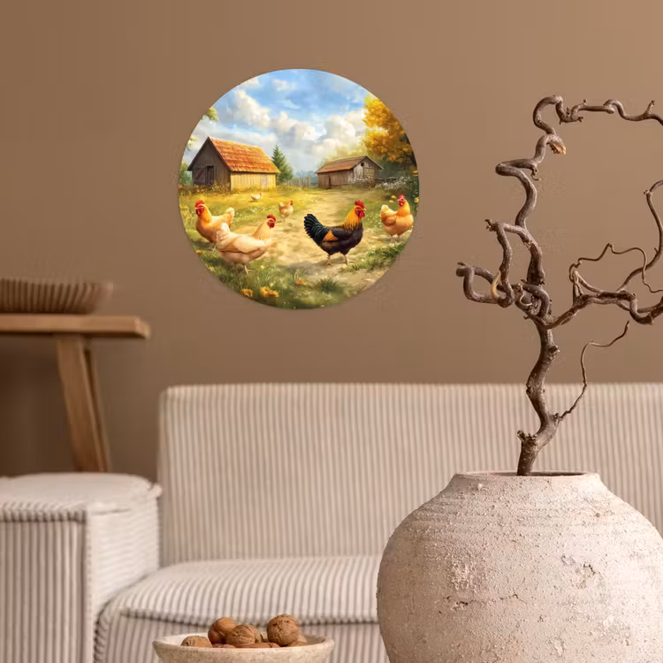 Behangcirkel - Kippen - Landelijke rust - Natuur — 2