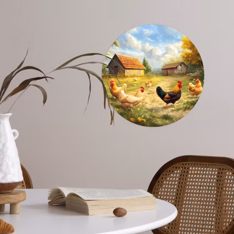Behangcirkel - Kippen - Landelijke rust - Natuur — 4