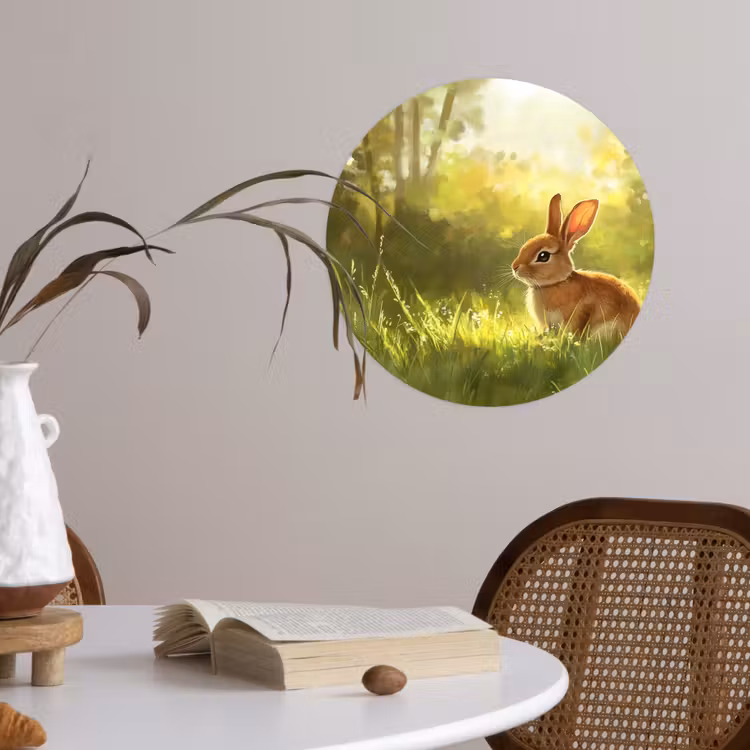 Behangcirkel - Konijn - Zonlicht - Bos — 4